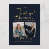 Modern Gold Glitter Script Afstuderen Hartelijk da Briefkaart (Voorkant)