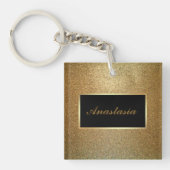 Modern Gold Glitter Sleutelhanger (voorkant)