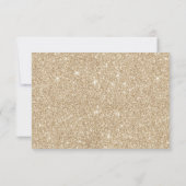 Modern Gold Glitter Song Request Wedding RSVP Kaartje (Achterkant)