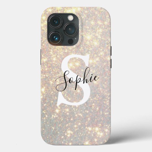 Modern Gold Glitter Spark | Persoonlijk Initiaal Case-Mate iPhone Case (Achterkant)