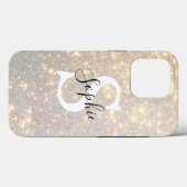 Modern Gold Glitter Spark | Persoonlijk Initiaal Case-Mate iPhone Case (Achterkant (horizontaal))