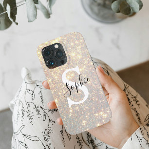 Modern Gold Glitter Spark   Persoonlijk Initiaal Case-Mate iPhone Case