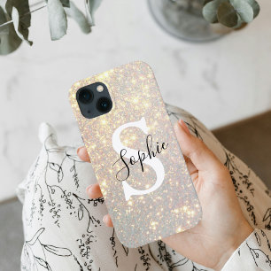 Modern Gold Glitter Spark   Persoonlijk Initiaal Case-Mate iPhone Case