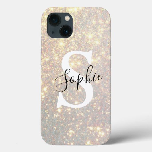 Modern Gold Glitter Spark | Persoonlijk Initiaal Case-Mate iPhone Case (Achterkant)