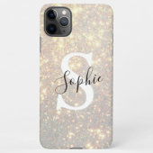 Modern Gold Glitter Spark | Persoonlijk Initiaal iPhone Hoesje (Achterkant)