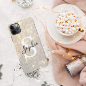 Modern Gold Glitter Spark | Persoonlijk Initiaal iPhone Hoesje