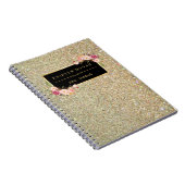 Modern Gold Glitter Sparkles Girly Floral Notitieboek (Rechterzijde)
