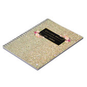 Modern Gold Glitter Sparkles Girly Floral Notitieboek (Linkerzijde)