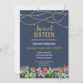 Modern Gold Glitter Sweet 16 Birthday Kaart (Voorkant)