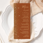 Modern Gold Glitter Terracotta Wedding Menu