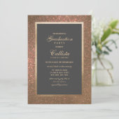 Modern Gold Glitter Thick Border Afstuderen Kaart (Staand voorkant)