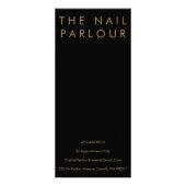 Modern Gold Glitter Typography Salon Menu Kaarten (Achterkant)