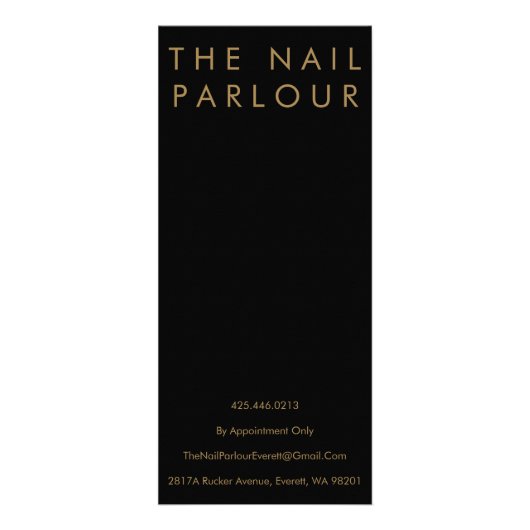 Modern Gold Glitter Typography Salon Menu Kaarten (Achterkant)