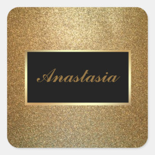 Modern Gold Glitter Vierkante Sticker