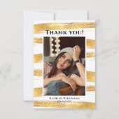 Modern Gold Glitter Waterverf AFSTUDEERDER penseel Bedankkaart (Voorkant)