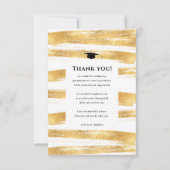 Modern Gold Glitter Waterverf AFSTUDEERDER penseel Bedankkaart (Achterkant)