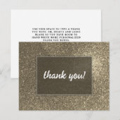 Modern Gold Glitter Wedding Bedankt Briefkaart (Voorkant / Achterkant)