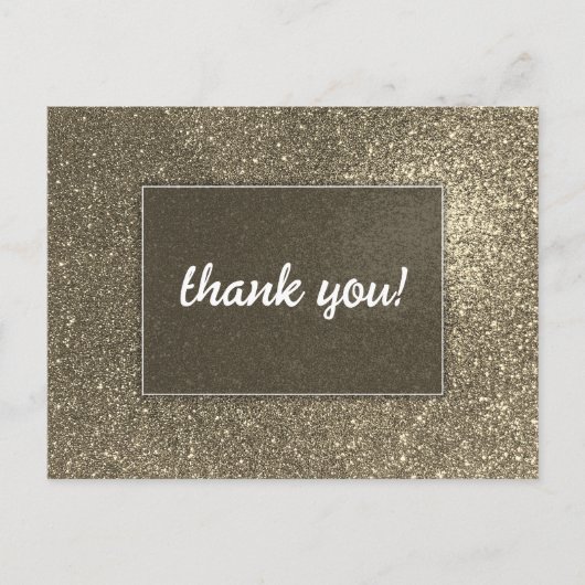 Modern Gold Glitter Wedding Bedankt Briefkaart (Voorkant)