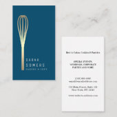 Modern Gold Glitter Whisk Bakery Visitekaartje (Voorkant / Achterkant)