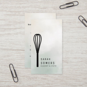 Modern Gold Glitter Whisk Bakery Visitekaartje