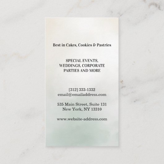 Modern Gold Glitter Whisk Bakery Visitekaartje (Achterkant)