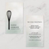 Modern Gold Glitter Whisk Bakery Visitekaartje (Voorkant / Achterkant)