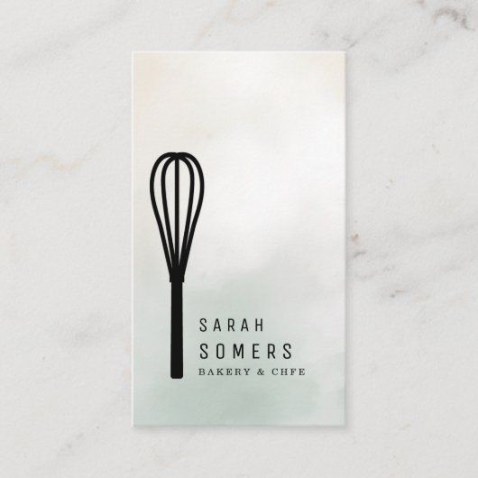 Modern Gold Glitter Whisk Bakery Visitekaartje (Voorkant)