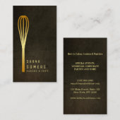 Modern Gold Glitter Whisk Bakery Visitekaartje (Voorkant / Achterkant)