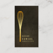 Modern Gold Glitter Whisk Bakery Visitekaartje (Voorkant)