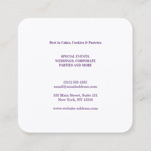 Modern Gold Glitter Whisk Bakery Visitekaartje (Achterkant)