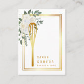 Modern Gold Glitter Whisk Bakery Visitekaartje (Voorkant)