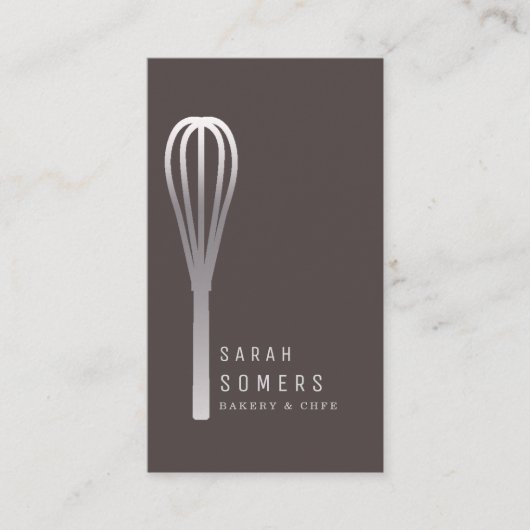 Modern Gold Glitter Whisk Bakery Visitekaartje (Voorkant)