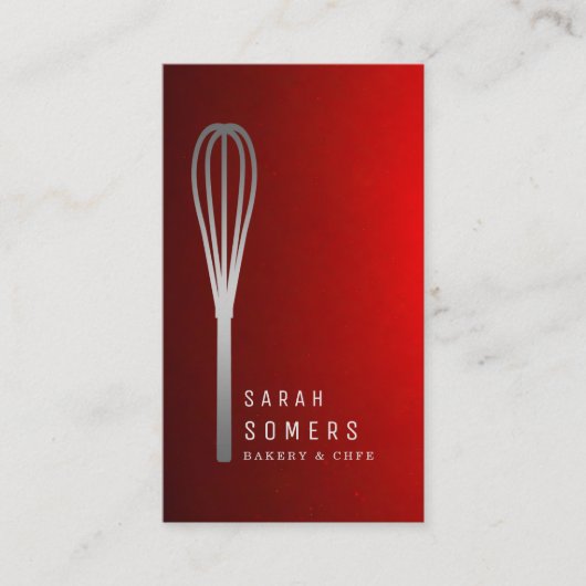 Modern Gold Glitter Whisk Bakery Visitekaartje (Voorkant)