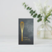 Modern Gold Glitter Whisk Bakery Visitekaartje (Staand voorkant)