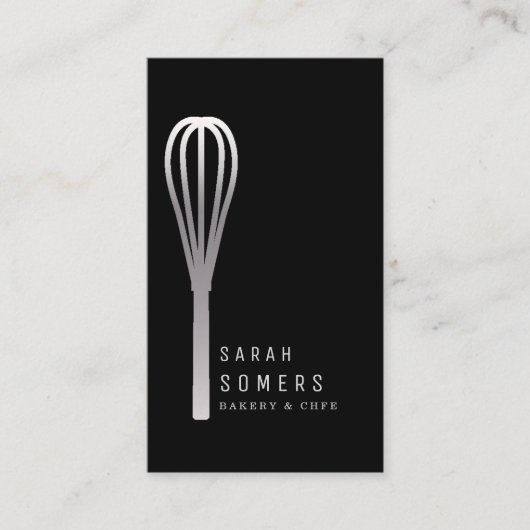 Modern Gold Glitter Whisk Bakery Visitekaartje (Voorkant)