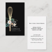 Modern Gold Glitter Whisk Bakery Visitekaartje (Voorkant / Achterkant)