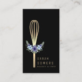 Modern Gold Glitter Whisk Bakery Visitekaartje (Voorkant)