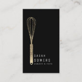 Modern Gold Glitter Whisk Bakery Visitekaartje (Voorkant)