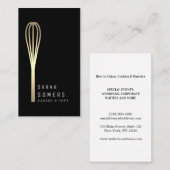 Modern Gold Glitter Whisk Bakery Visitekaartje (Voorkant / Achterkant)