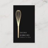 Modern Gold Glitter Whisk Bakery Visitekaartje (Voorkant)
