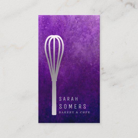Modern Gold Glitter Whisk Bakery Visitekaartje (Voorkant)