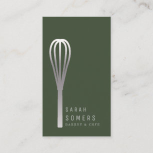 Modern Gold Glitter Whisk Bakery Visitekaartje
