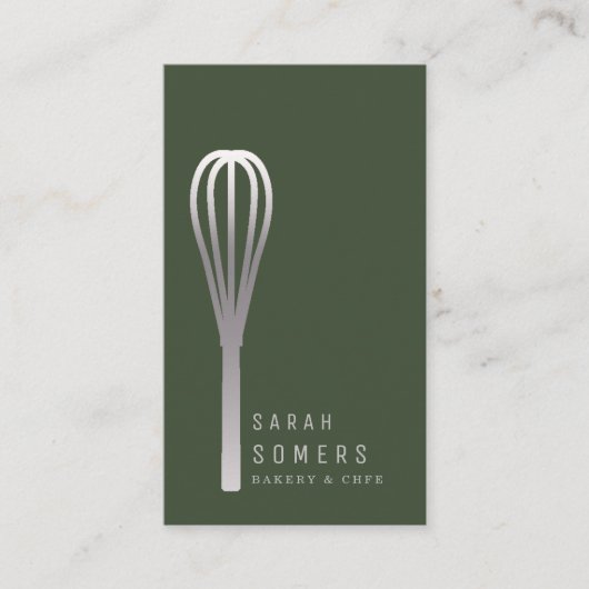 Modern Gold Glitter Whisk Bakery Visitekaartje (Voorkant)