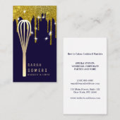 Modern Gold Glitter Whisk Bakery Visitekaartje (Voorkant / Achterkant)
