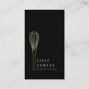 Modern Gold Glitter Whisk Bakery Visitekaartje