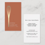 Modern Gold Glitter Whisk Bakery Visitekaartje (Voorkant / Achterkant)