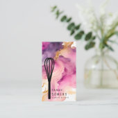 Modern Gold Glitter Whisk Bakery Visitekaartje (Staand voorkant)