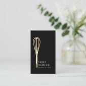 Modern Gold Glitter Whisk Bakery Visitekaartje (Staand voorkant)