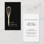 Modern Gold Glitter Whisk Bakery Visitekaartje (Voorkant / Achterkant)