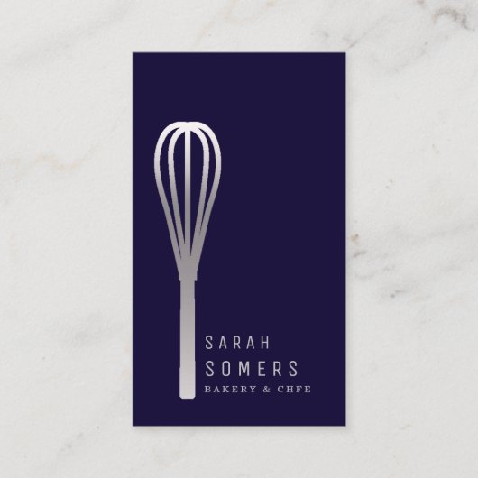 Modern Gold Glitter Whisk Bakery Visitekaartje (Voorkant)